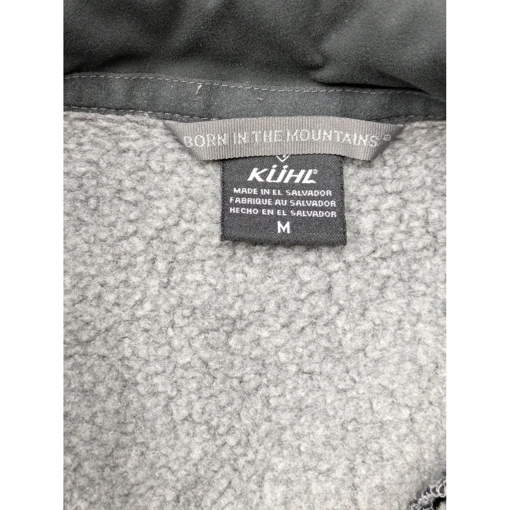 Kuhl Pullover Mens Medium Gray Fleece 1/4 Zip Hiking Thumbholes Pockets
